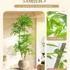 Planta Artificial Verde Nandina Bambu Planta Falsa High-End Luxo Leve Árvore Decorativa para Sala de Estar Ornamentação de Chão Interna Grande em Vaso