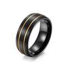 Anillo de Acero de Tungsteno Mate Bicolor para Hombres, Nicho de Alta Gama Oro Tungsteno Resistente a Rayones Moda Tendencia Accesorio para la Mano