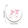 Porta-copos Transfronteiriços Doces e Curativos com Laço, Padrões de Cereja e Laço Rosa, Tapetes para Xícara de Chá com Atmosfera Feminina
