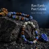 Pulseras europeas y americanas para hombre transfronterizas, piedra de ojo de tigre, lapislázuli, piedra con patrón azul, pulseras elásticas de colores mixtos, joyería de estilo europeo y americano al por mayor