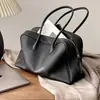 Primeira Camada Couro de Vaca Togo Design de Nicho Bolsa Almofada Bolsa de Boliche Couro Genuíno Grande Capacidade Bolsa de Ombro Único Bolsa de Axila Boston