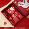 Peine de Boda Rojo con Cojín de Aire Peine para Novia Dote Espejo de Boda Caja de Regalo Set de Artículos de Boda