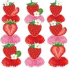 Amazon Cross-border Nova Festa de Feliz Aniversário Decoração de Banner de Bandeirinhas Florais Tema Morango de Aniversário
