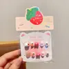 Nuevas Pegatinas de Uñas de Dibujos Animados para Niñas Pegatinas de Uñas Rojas de Año Nuevo Portátiles para Niños Decoración Linda de Pegatinas de Uñas para Niñas