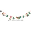 Decoraciones Navideñas Banderas Navideñas Banderas Colgantes Banners Festivos Decoraciones para Fiestas Guirnalda Navideña de Papel de Dibujos Animados Banderines
