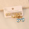 [Ice Meng] 3 pares Aretes de Ojos con Gota de Aceite Aretes de Acero Inoxidable Joyería Transfronteriza Europea y Americana para E547