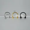 Piercing de Lábio/Ferradura com Rosca Interna Eletrodepositado em Aço Inoxidável Transfronteiriço, Piercing de Mamilo em Forma de U, Ornamento Nasal, Cor de Aço Básico, Bola Redonda