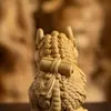 Adornos de Caja de Madera Tallada de Unicornios Cara a Cara Madera Maciza Tallada Bestia Mítica Unicornio Artesanía de Madera Dibujos Animados Piezas de Juguete Creativas