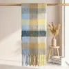 Comércio Transfronteiriço|Cachecol Xadrez de Imitação de Mohair de Alta Qualidade|Xadrez de Acrílico Quente para Outono e Inverno|Suporta Personalização de Logo
