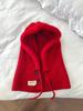 Otoño e Invierno gorro de punto bufanda integrada protección para las orejas gorro de lana con capucha gorro japonés dos en uno pasamontañas