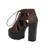 Sandalias de Verano para Mujer con Punta Abierta y Cremallera Trasera, Sandalias de Plataforma Impermeables, Tacones Ultra Altos, Zapatos para Mujer Talla Grande, Color Sólido