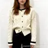 Cardigan de Tricô Torcido Suave e Macio para Mulheres, Novo Estilo Outono e Inverno, Cardigan Curto Solto e Versátil para Figuras Baixas
