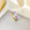 Anillo Ladrillo de Diseño Nicho de Alta Gama Lujo Accesible para Mujer Moda Europea y Americana Creativo Zirconia Chapado en Oro Anillo Abierto Ajustable