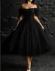 Vestido de Noche para Banquete 2026 Estilo Nuevo Aliexpress Amazon Estilo Europeo y Americano Hombro Descubierto Malla Falda Abullonada Vestido de Cumpleaños
