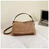 Bolsa Estilo Preguiçoso e Relaxado 2026 Nova Bolsa de Palha para Férias de Verão na Praia Ombro Único Grande Capacidade Bolsa de Praia Tecida