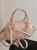 2025 Nuevo Bolso Boston Portátil de Estilo Ballet Simple con Cordones Nicho Casual Nicho Versátil Estilo Occidental Bolso Cruzado