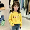 Top Dulce para Niñas con Estampado de Dibujos Animados Lindos, Camiseta para Niñas, Nuevo Estilo Primavera y Otoño 2026, Cuello Redondo, Manga Larga de Algodón Puro para Niños