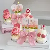 Decoración para Cupcakes del Día de San Valentín Chino 2025 Inserto Pareja de Enamorados Feliz Festividad Accesorios para Vestir Rosas