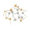 Acero Inoxidable Chapado Color Dorado 18K Conserva el Color Perla Redonda Pin de Soldadura Aro Pendientes Pendientes DIY Accesorios para Orejas Broches para Orejas Joyería Transfronteriza Pines