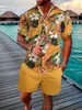 Conjunto de Camisa de Manga Corta de Moda para Hombre de Comercio Exterior Más Vendido Transfronterizo, Conjunto de Pantalones Cortos Deportivos Casuales con Estampado 3D