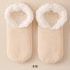 Meias de caxemira para mulheres com forro de fleece grossas antiderrapantes para piso meias de casa quentes sem fiapos meias de sapato meias de neve de pelúcia