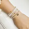 Lujo Accesible Transfronterizo Estilo Elegante Colgante de Disco Geométrico Cristal de Vidrio Ccb Resina Pulsera Elástica de Perlas Set de 5 Piezas