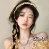 Tiara Floral com Pérolas para Mulheres 2026 Novo Estilo Lenço de Cabelo Trançado Fita Estilo Coreano Prendedor de Cabelo Acessórios de Cabelo Tiara Grampo de Cabelo