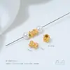 Cobre Plateado que Conserva el Color con Oro Real de 24K Incrustado con Zirconia Patrón de Calabaza Corazón Separadores de Perlas Perlas Cuadradas Turquesa Accesorios Hechos a Mano de Oro Arena