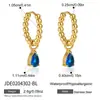 Pendientes Estilo Europeo y Americano Wanxing Oro de 18K Zircón No Modificado Forma de Lágrima Pinzas para Oreja Transfronterizo Estilo Dulce Lujo Ligero Versátiles