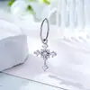 Diseño Único de Cruz de Copo de Nieve Diámetro de Alambre de 0.8 mm Aro sin Costura Colgante de Cruz Completamente Diamantada Joyería para Piercing