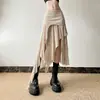 Transfronterizo 2024 Verano Nuevo Estilo Europeo y Americano Falda Irregular de Color Sólido Ajustada Moda Callejera de Cintura Alta para Mujer