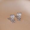 Colar para Mulheres, Estilo Europeu e Americano, Urso Cravejado de Diamantes, Zircônia, Desenho Animado Fofo de Nicho, Brincos Simples, Conjunto de Brincos da Moda Estilo Coreano