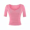 Camiseta Sexy de Corazón con Mangas Cortas para Mujer, Estilo Dulce y Picante, Nueva Colección Otoño 2026, Ajustada, Adelgazante, con Hombros Rectos