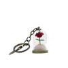 Llavero de la Rosa del Principito Llavero de Rosa Colgante de Joyería con Cubierta de Vidrio