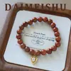 Pulsera Exquisita Versátil de Piedra Dorada con Cuentas, Accesorio de Muñeca en Capas con Borla de Lujo Ligero, Suministro en Stock