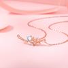 Ramas Doradas y Hojas de Jade Plata de Ley 925 Collar para Mujer Diseño de Nicho Lujo de Entrada Cadena para Clavícula Estilo ins Colgante de Rama de Zirconia