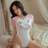 Shimeisha: Lingerie Sexy, Corte Cavado, Justo, Macacão Que Não Tira, Cosplay de Maiô Anime Gatinha Selvagem