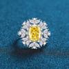 Anillo de mujer con diseño de copo de nieve, plata S925, rubí, diamante rosa, diamante amarillo, piedra de ojo de caballo, estilo princesa, 2024