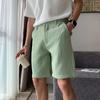 Shorts de Verano para Hombre Waffles Pantalones Casuales Color Sólido Ajustado Delgados Transpirables Cómodos Pantalones Rectos para Hombre
