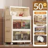 Armario de Almacenamiento sin Instalación, Armario para Ropa de Dormitorio, Estante de Almacenamiento Plegable Simple Multicapa para Hogar, Baño, Cocina