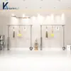 Arara de Parede de Aço Inoxidável para Loja de Roupas Femininas Prateleira de Exibição para Loja de Roupas Cabideiro para Sala de Transmissão ao Vivo