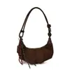 Bolso para la axila de mujer 2026 Estilo Nuevo Moda de Gama Alta Retro Gamuza Bolso de Hombro Único para Viaje Diario Cruzado Bolso Croissant