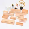 Base para Tarjetero de Madera de Haya con Tablero de Notas Acrílico, Tarjetero de Tipo Soporte y Soporte de Madera para Exhibición de Mensajes