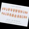 Venta Caliente Transfronteriza Blanco Francés Simple Lazo Perla Gama Alta Europeo y Americano 24 Piezas Uñas Portátiles Venta Directa de Fábrica