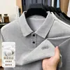 Camisa polo para hombre 2026 primavera y otoño estilo nuevo, top de cuello camisero, casual de negocios, versátil para ir al trabajo, camiseta base de punto