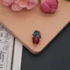 Chapéu com Pingente de Flor Azul Esmeralda Imitação Gotejamento de Óleo Handmade DIY Retro Brincos de Cheongsam Presilha de Cabelo Pulseira Acessórios de Joias