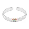 Pé Prata 9999 Novo Estilo Chinês Vintage Flor Borboleta Traçada a Ouro Pulseira Aberta de Seda Moda Pulseira Feminina Versátil