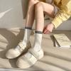 Calcetines blancos jk para mujer, primavera y verano, de algodón fino, estilo japonés, lolita, lolita, transpirables, de longitud media, para verano.
