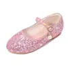 Nuevos Zapatos de Princesa de Moda y Elegantes para Niñas, Zapatos de Cristal con Lentejuelas, Zapatos Planos de Cuero para Niñas Pequeñas para Actuaciones en Pasarela