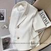 Saco de Traje Blanco de Manga Corta Verano 2024 Delgado Nuevo Popular en Internet Traje Corto para Viajero para Hombres Bajos